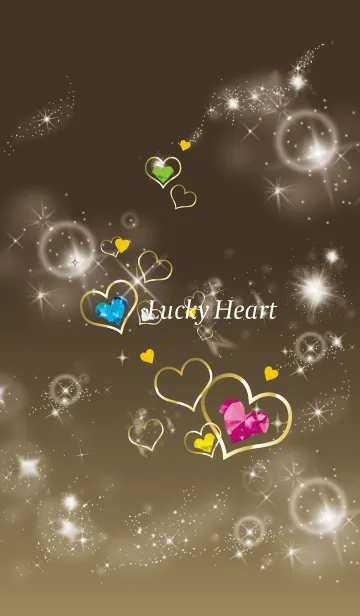 [LINE着せ替え] ゴールド : 運気UPストーンハートの画像1