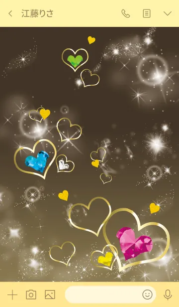 [LINE着せ替え] ゴールド : 運気UPストーンハートの画像3