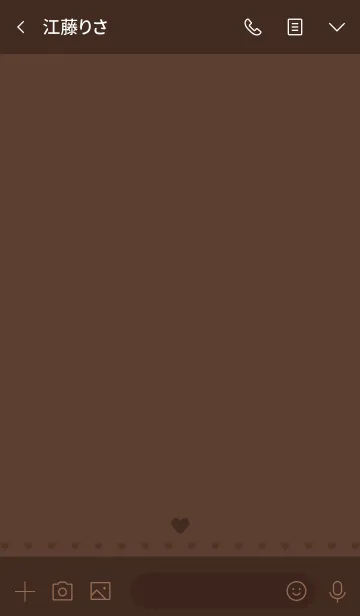 [LINE着せ替え] Heart basic チョコレート ブラウンの画像3