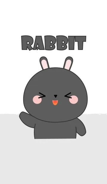 [LINE着せ替え] Simple So Cute Black Rabbit (jp)の画像1