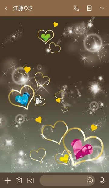 [LINE着せ替え] ブラウンとカーキ : 運気UPストーンハートの画像3