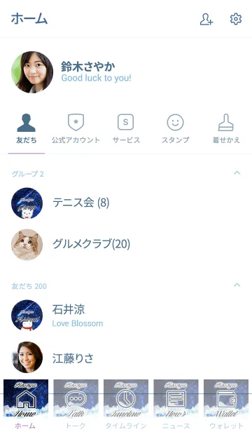 [LINE着せ替え] ほそや☆大人可愛いシロクマ-冬の夜空-の画像2