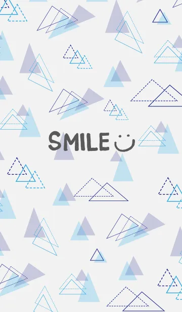 [LINE着せ替え] 青い三角-スマイル13-の画像1