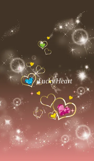 [LINE着せ替え] ブラウンピンク : 運気UPストーンハートの画像1