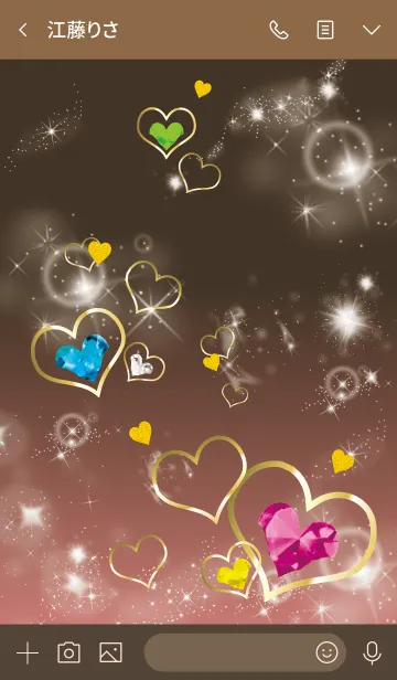 [LINE着せ替え] ブラウンピンク : 運気UPストーンハートの画像3