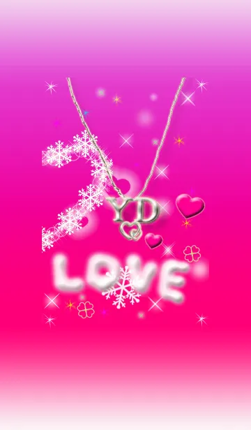 [LINE着せ替え] イニシャル Y＆D(ピンク)右側の画像1