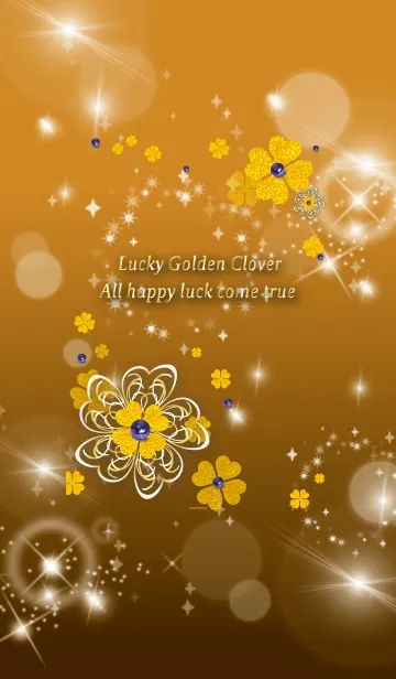[LINE着せ替え] オレンジ/ 最強運気UP！幸運のクローバーの画像1