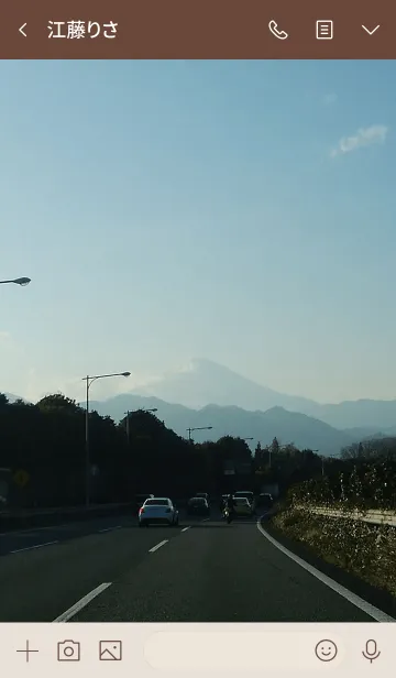 [LINE着せ替え] Love Mt.Fuji3-高速道路からの富士山の画像3