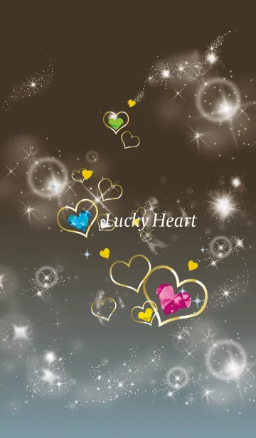 [LINE着せ替え] ブラウンブルー : 運気UPストーンハートの画像1