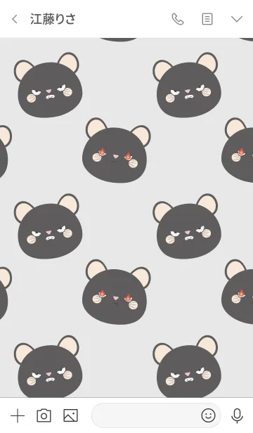 [LINE着せ替え] Simple Angry Black Mouse Theme (jp)の画像3