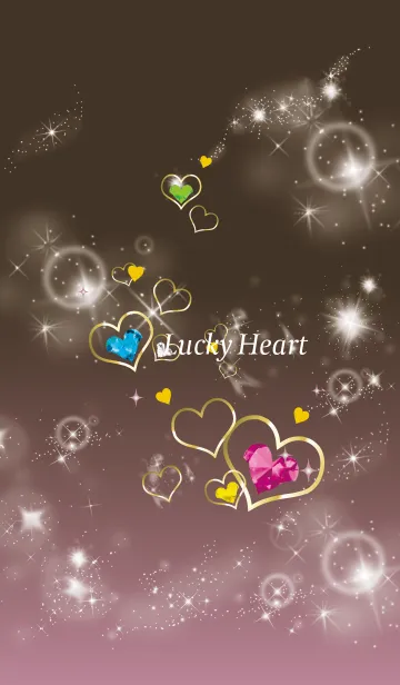 [LINE着せ替え] 黒とピンク : 運気UPストーンハートの画像1