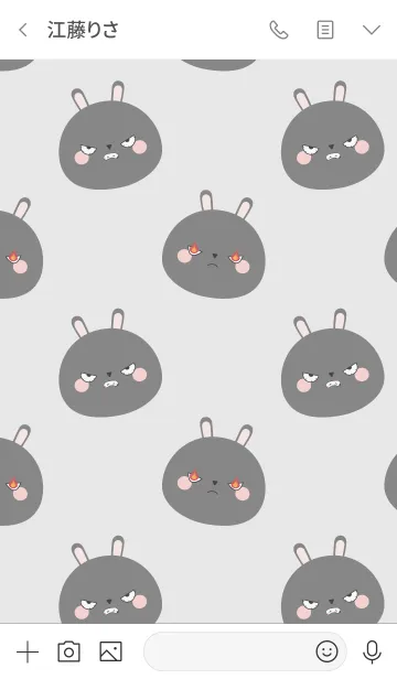 [LINE着せ替え] Simple Angry Black Rabbit Theme (jp)の画像3