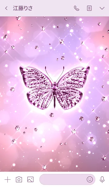 [LINE着せ替え] Kira Kira Pink Butterfly ＆ Diamondの画像3