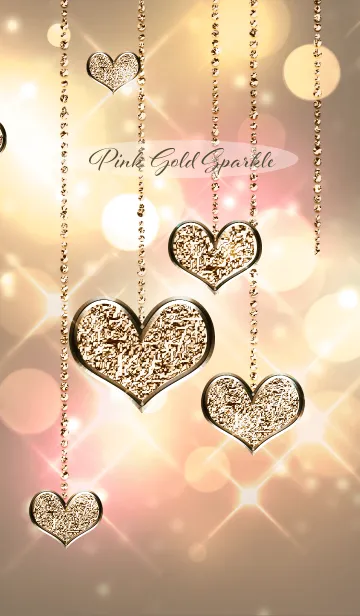 [LINE着せ替え] Pinkgold Sparkle Heart Themeの画像1