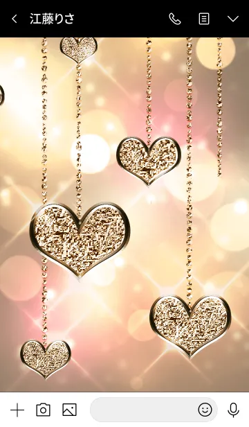 [LINE着せ替え] Pinkgold Sparkle Heart Themeの画像3