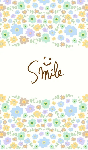 [LINE着せ替え] カラフルお花-スマイル16-の画像1