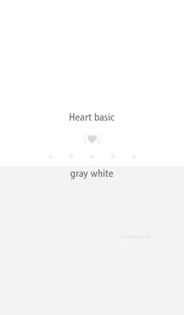 [LINE着せ替え] Heart basic グレー ホワイトの画像1