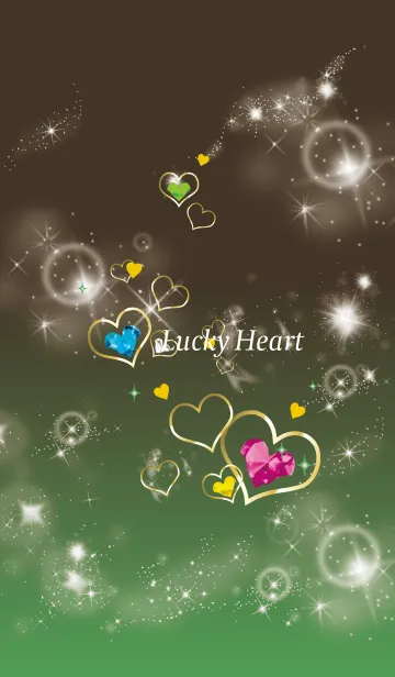 [LINE着せ替え] 緑 : 運気UPストーンハートの画像1