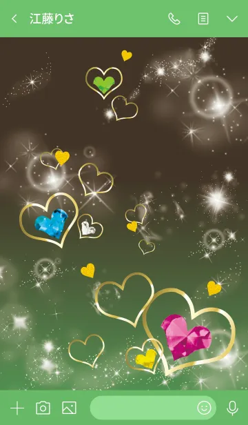 [LINE着せ替え] 緑 : 運気UPストーンハートの画像3