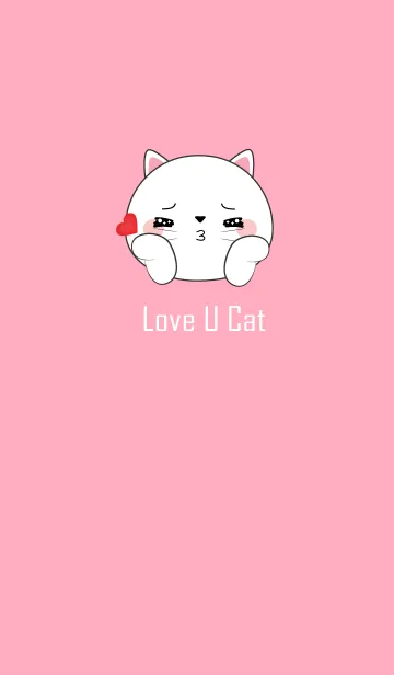 [LINE着せ替え] Love You White Cat Theme (jp)の画像1