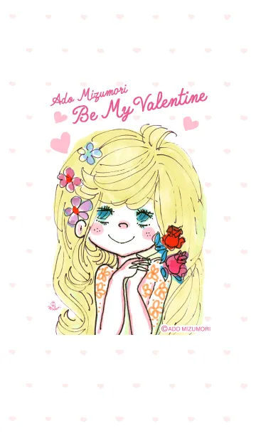 [LINE着せ替え] 水森亜土 Be My Valentineの画像1