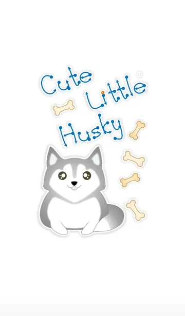 [LINE着せ替え] Cute Little Husky 2！ (White V.3)の画像1