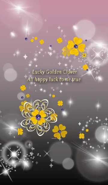 [LINE着せ替え] 黒とピンク / 最強運気UP！幸運のクローバーの画像1