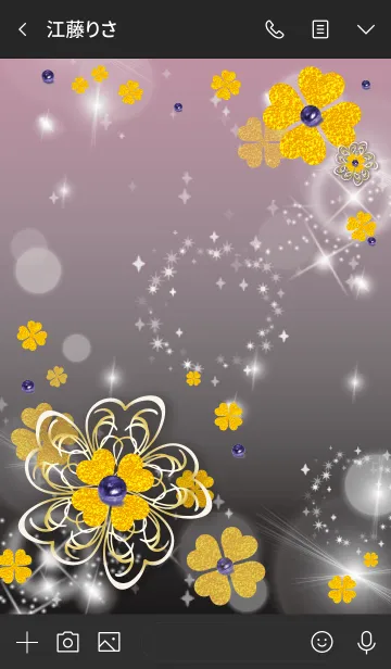 [LINE着せ替え] 黒とピンク / 最強運気UP！幸運のクローバーの画像3