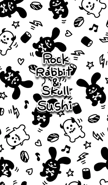 [LINE着せ替え] ロックなウサギとドクロちゃん★寿司の画像1