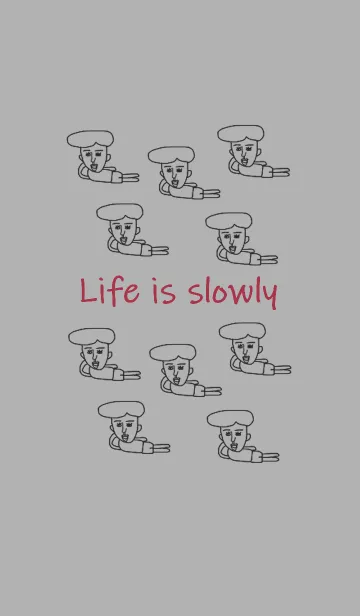 [LINE着せ替え] a life is slowly=gray black=の画像1