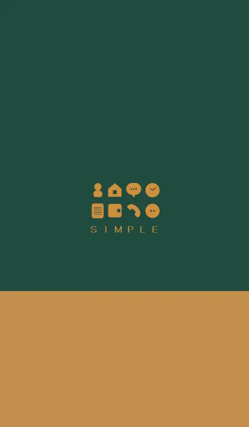 [LINE着せ替え] シンプル（brown green)V.427の画像1