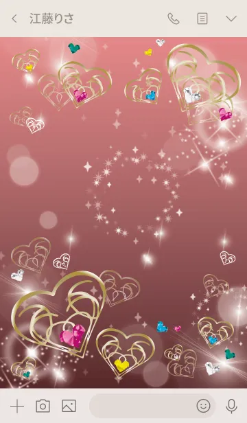 [LINE着せ替え] ベージュピンク / 全運気UP！幸運ハートの画像3