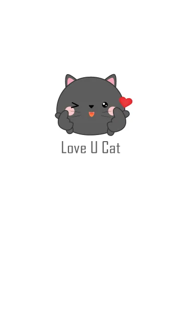 [LINE着せ替え] Love You Black Cat Theme (jp)の画像1