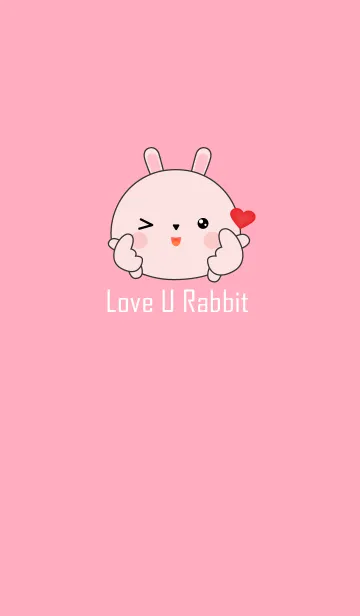 [LINE着せ替え] Love You Pink Rabbit Theme (jp)の画像1