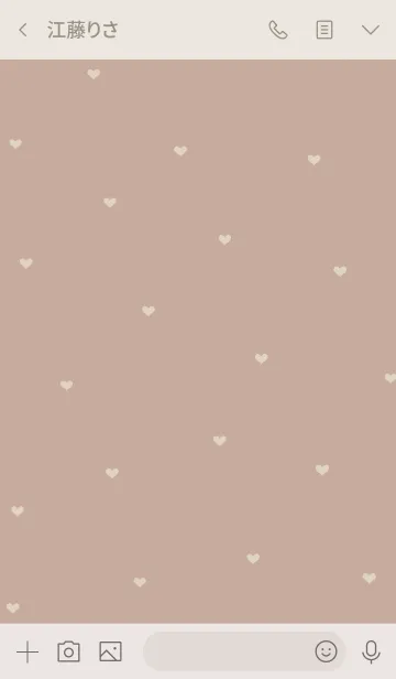[LINE着せ替え] ベージュとライトベージュ。ハート。の画像3