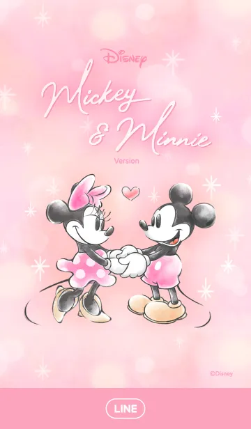 [LINE着せ替え] ミッキー＆ミニー（ロマンチックピンク）の画像1