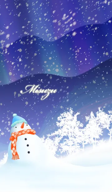 [LINE着せ替え] みすず☆オーロラを眺める雪だるま☆冬の画像1