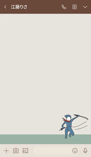 [LINE着せ替え] ベージュとカーキ : NINJA BALLOON 02の画像3