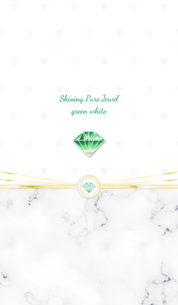 [LINE着せ替え] Shining Pure Jewel green whiteの画像1