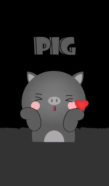 [LINE着せ替え] Love Love Cute Black Pig Theme (jp)の画像1