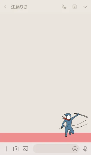 [LINE着せ替え] ベージュとピンク : NINJA BALLOON 02の画像3