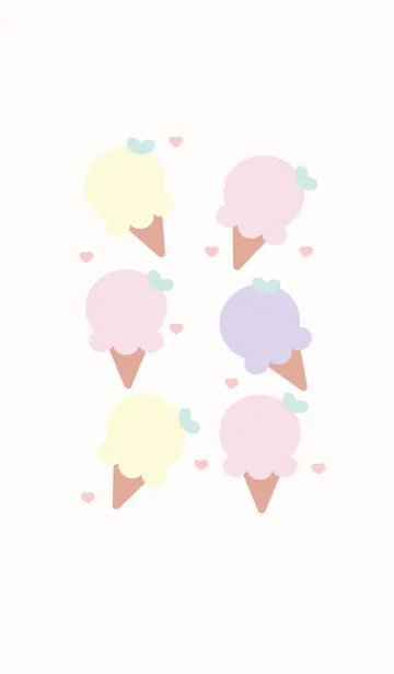 [LINE着せ替え] Cute ice-cream theme 9の画像1