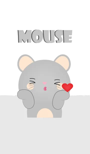 [LINE着せ替え] Love Love Cute Gray Mouse Theme (jp)の画像1