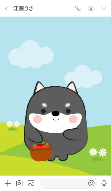 [LINE着せ替え] Pretty Fat Black Shiba Inu Theme (jp)の画像3