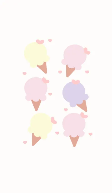 Cute ice-cream theme 8の着せ替えメイン画像