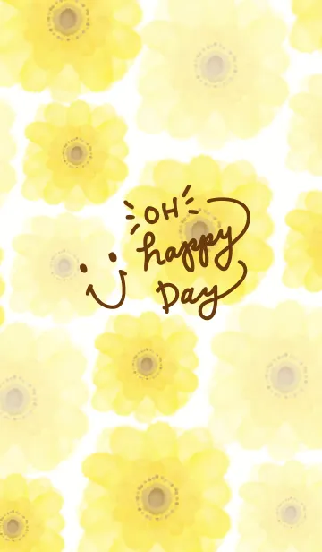 [LINE着せ替え] 黄色いお花-スマイル4-の画像1