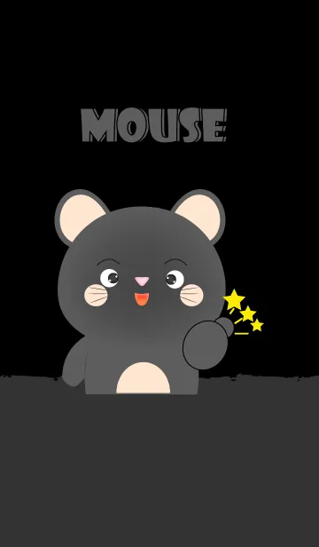 [LINE着せ替え] Love Love Cute Black Mouse (jp)の画像1