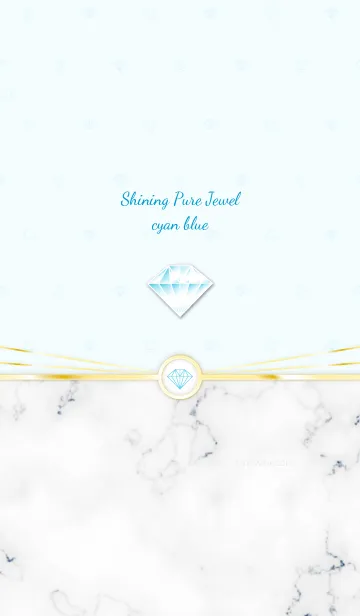 [LINE着せ替え] Shining Pure Jewel cyan blueの画像1