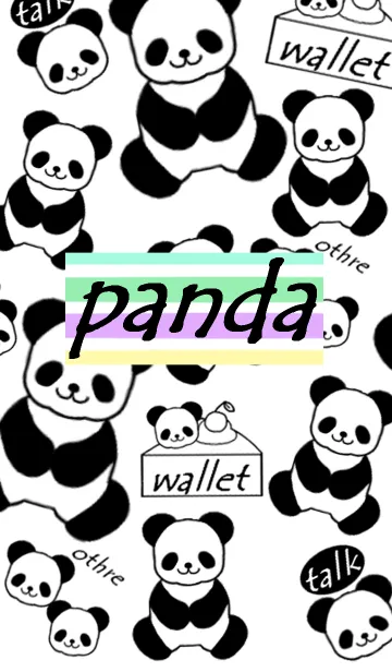 [LINE着せ替え] ふんわりパンダ♥モノクロ白黒着せ替え1虹の画像1
