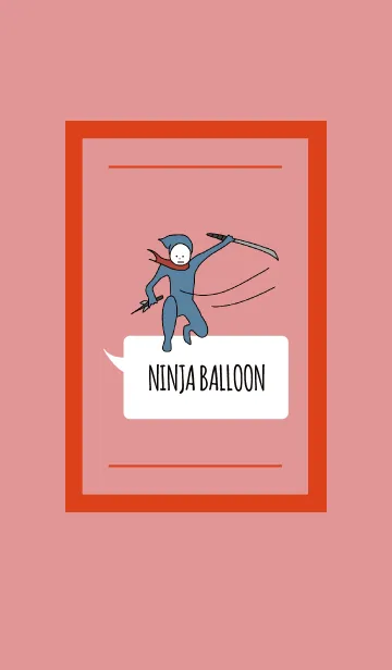 [LINE着せ替え] 赤 : NINJA BALLOON 02の画像1